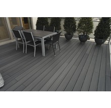 Konsta WPC Terrassendiele Nativo Vollprofil beschichtet Randdiele 23x138x3000 mm Eiche dunkelgrau