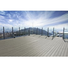 Lame de terrasse Konsta en bois composite Nativo profilé plein revêtu lame de rebord 23x138x3000 mm chêne gris clair