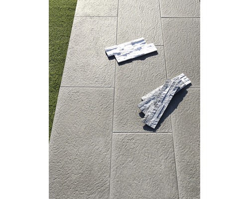 Dalle de terrasse Bergamo anthracite finement grenaillé 80 x 40 x 3,9 cm