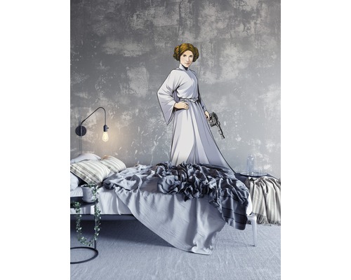 Chambre avec lit et sticker mural Star Wars Princesse Leia
