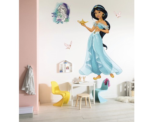 Chambre d''enfant décorative avec sticker mural de la princesse Jasmine et Aladdin