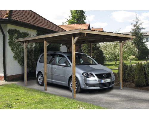 Carport simple weka 606 Taille 1, 300 x 500 cm traité en autoclave par imprégnation