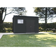 Gartenhaus Classico 3930 inkl. Regenrinne, Fenster 408 x 318 cm granitgrau
