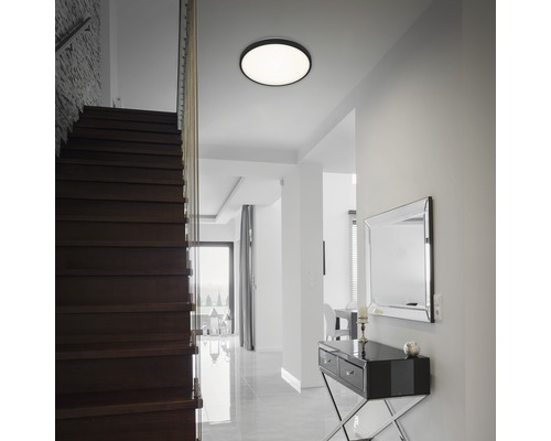 Plafonnier LED métal/plastique 24W 2200 lm 4000 K blanc neutre hxØ 70x385 mm Manny noir/blanc Plafonnier LED métal/plastique 24W 2200 lm 4000 K blanc neutre hxØ 70x385 mm Manny noir/blanc
