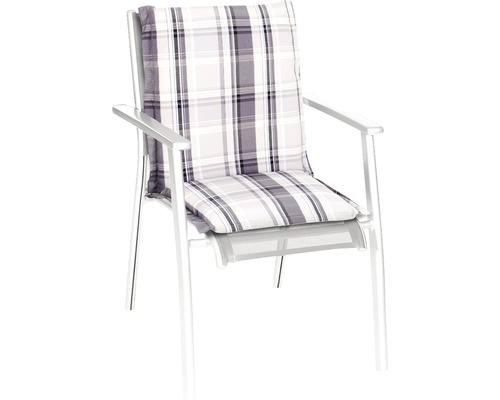 Chaise de jardin avec coussin à carreaux