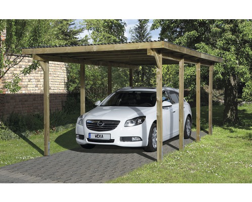 Carport simple weka 606 Taille 2, 300 x 600 cm traité en autoclave par imprégnation