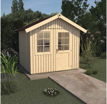 Abri de jardin en bois avec double porte et fenêtres