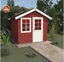 Gartenhaus weka Komfort-Schwedenhaus Gr.2 hohes Durchgangsmaß 195 cm, inkl. Fußboden 368 x 343 cm rot