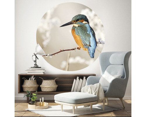Wanddekoration mit einem Eisvogel auf einem Ast
