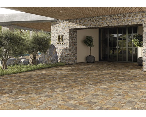 Dalle de terrasse en grès cérame fin Smartgrip ardoise bord rectifié 59,5 x 59,5 x 2 cm