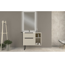 Meuble sous-vasque Baden Haus Urban couleur de façade blanc brossé mat 60 x 62 x 46 cm