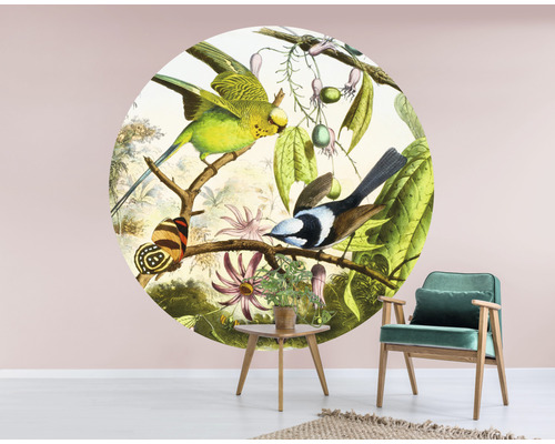 Image murale avec des motifs d''oiseaux dans un salon