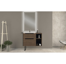 Waschtischunterschrank Baden Haus Urban BxHxT 60 x 62 cm x 46 cm Frontfarbe esche dunkel holzdekor