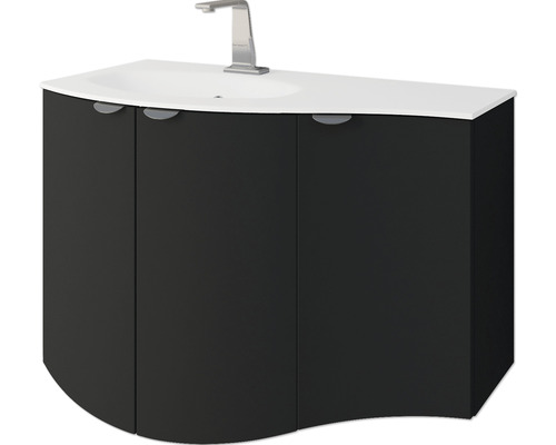 Meuble-lavabo avec trois portes et lavabo