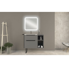 Meuble sous-vasque Baden Haus Urban couleur de façade gris mat mat 60 x 62 x 46 cm