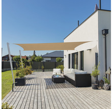 Voile d'ombrage rectangulaire Windhager CAPRI 4,0 x 5,0 m, HDPE 225 g/m² perméable au vent et à l'eau, rouge