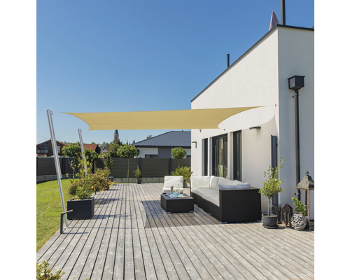 Windhager CAPRI Rechtecksonnensegel 4,0 x 5,0 m, HDPE 225 g/m² wind- und wasserdurchlässig, cremeweiß Windhager CAPRI Rechtecksonnensegel 4,0 x 5,0 m, HDPE 225 g/m² wind- und wasserdurchlässig, cremeweiß