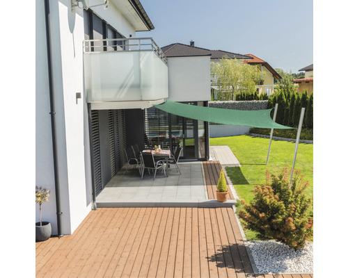 Voile d'ombrage carré Windhager CAPRI 5,0 m, HDPE 225 g/m² perméable au vent et à l'eau, vert Voile d'ombrage carré Windhager CAPRI 5,0 m, HDPE 225 g/m² perméable au vent et à l'eau, vert