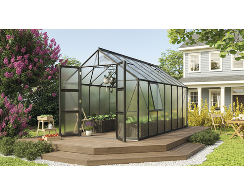 Gewächshaus Vitavia Olymp 11500 Hohlkammerplatten 6 mm 257 x 448 cm schwarz Gewächshaus Vitavia Olymp 11500 Hohlkammerplatten 6 mm 257 x 448 cm schwarz