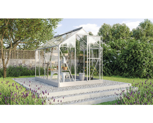 Serre de jardin avec étagères pour plantes et accessoires de jardin