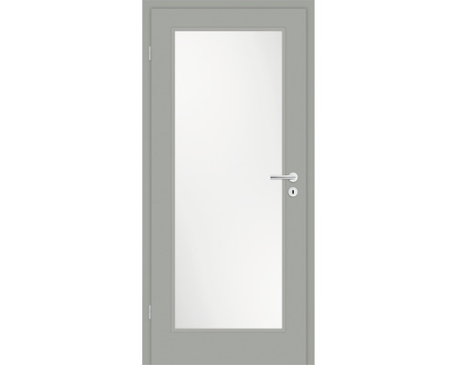 Porte intérieure Pertura Mila 01 laque gris noble 98,5x198,5 cm gauche avec découpe HL (sans verre)