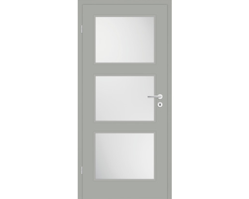 Porte intérieure Pertura Mila 02 laque gris noble 73,5x198,5 cm gauche avec découpe HM (sans verre)