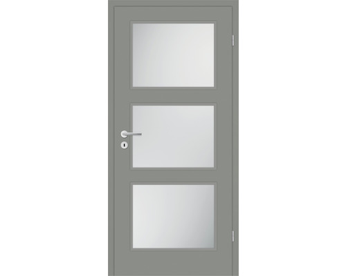 Porte intérieure Pertura Mila 02 laque gris noble 86x198,5 cm droite avec découpe HM (sans verre)