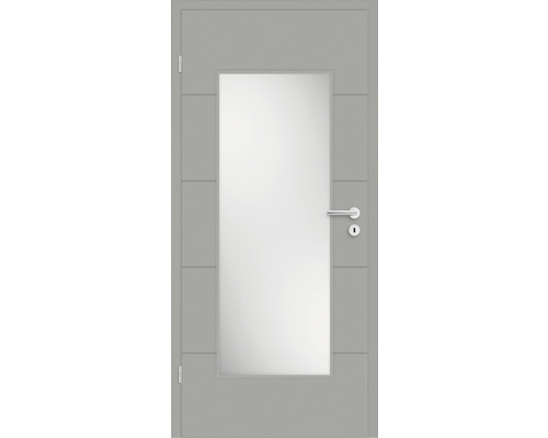 Porte intérieure Pertura Perla 05 laque gris noble 86x198,5 cm gauche avec découpe HD (sans verre)