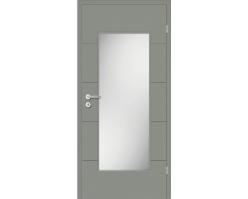 Porte intérieure Pertura Perla 05 laque gris noble 73,5x198,5 cm droite avec découpe HD (sans verre)