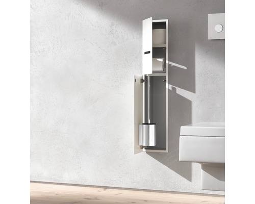 Eingebauter Toilettenpapierhalter mit Bürste und Toilettenpapierrollen