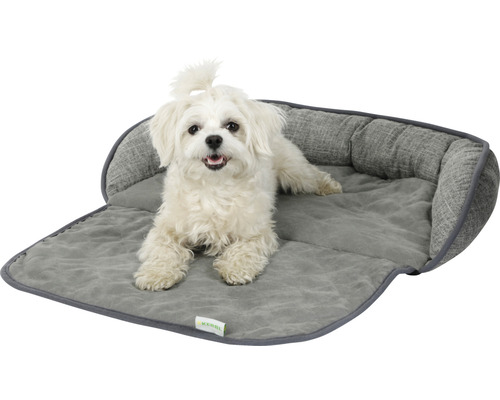 Chien allongé dans un panier pour chien gris de Kerbl