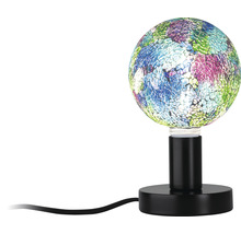 Tischleuchte mit mehrfarbigem Mosaikmuster und schwarzem Sockel