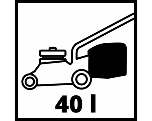 Symbole pour une tondeuse à gazon avec un volume de bac de ramassage de 40 litres