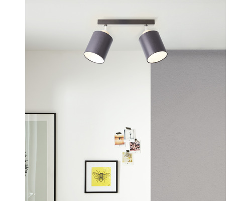 Plafonnier avec deux spots dans le salon