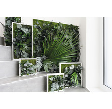 Pflanzenbild Dschungeldesign Rahmen weiß 80x80 cm-thumb-2