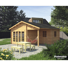 Gartenhaus Palmako Irene inkl. Fußboden 565 x 598 cm tauchgrundiert braun