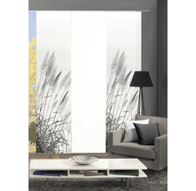Panneau japonais impression numérique Pampas gris blanc lot de 3 60x245 cm