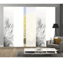 Panneau japonais impression numérique Pampas gris blanc lot de 5 60x245 cm