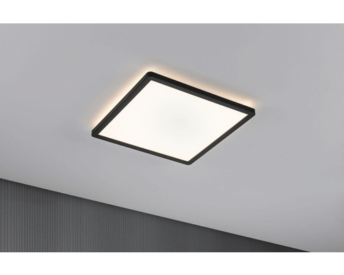 Panneau LED 19W 1600 lm 3000 K blanc chaud Hxlxp 25x293x293 mm avec Backlight Auria noir rectangulaire