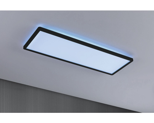 Panneau LED 20W 2000 lm RGBW blanc chaud avec changement de couleur Hxlxp 25x580x200 mm Auria noir avec télécommande + Backlight