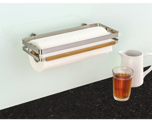 Wandrollenhalter mit Papierrolle, Krug und Glas