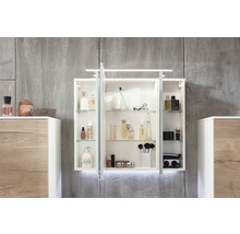 LED Spiegelschrank Marlin 82 cm breit mit 3 Türen anthrazit