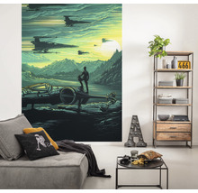 Dekoratives Wandbild mit Star Wars Motiv in einem Wohnzimmer