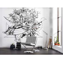 Fototapete Vlies IADX6-066 Into Adventure Avengers Black and White 6-tlg. 300 x 280 cm