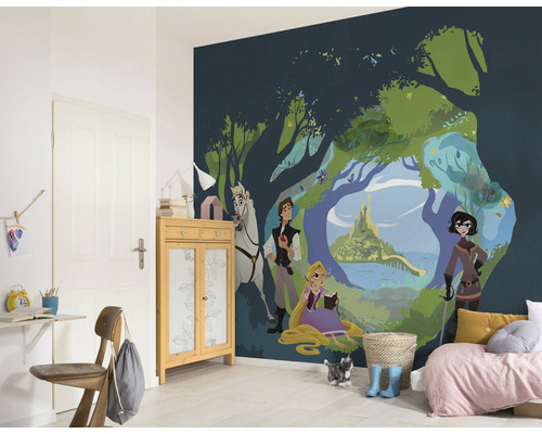Kinderzimmer mit einer Fototapete mit Rapunzel Motiven