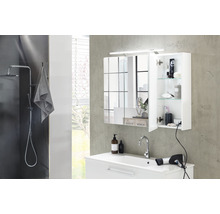 Spiegelschrank Möbelpartner Dorina 80 x 15,7 x 75 cm weiß 3-türig