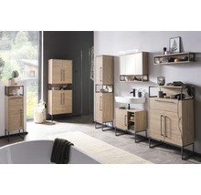Spiegelschrank Möbelpartner Limone 70 x 16 x 68 cm eiche hell 3-türig LED