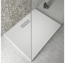 Douche plain-pied avec receveur de douche et couvercle