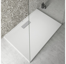 Receveur de douche rectangulaire avec design plat et écoulement rectangulaire