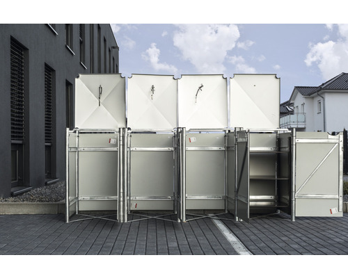 Mülltonnenbox aus Metall mit abschließbarem Deckel